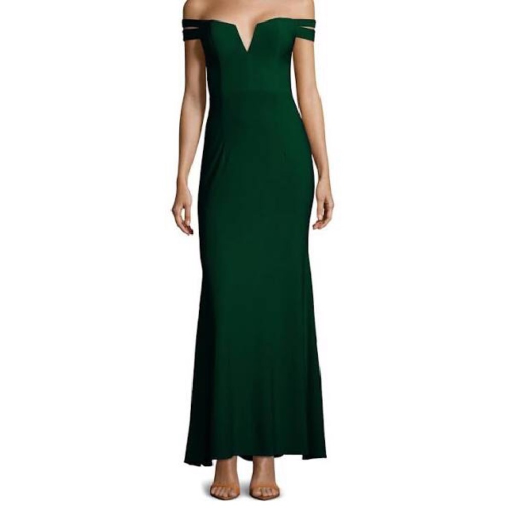 Xscape emerald green dress